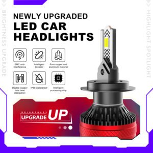 The new upgraded LED automotive headlights are designed to provide excellent performance and durability. They adopt intelligent decoder and EMC anti-interference technology to ensure smooth and uninterrupted operation. The headlights are made of pure copper and aluminum materials, and provide excellent heat dissipation performance through double copper tube technology. These headlights are waterproof with IP68 rating and can withstand adverse weather conditions. The integrated intelligent processing chip optimizes power consumption to ensure long-lasting brightness and reliability.