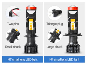 LED lens headlights: available in two models: H7 and H4