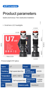 LED lens headlight: 60W mini size suitable for 90% of car models, with built-in lens