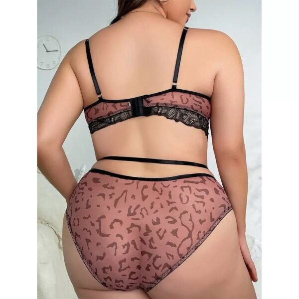 Women's Sexy Lingerie Set 2 Pieces Lace Bra and Panty Set Plus Size Lingerie Suspenders - 图片 2