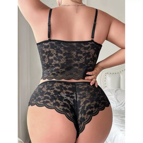 Lace underwear plus size XL 4XL pajamas big size panties adult underwear transparent pajamas sexy underwear set - 图片 4