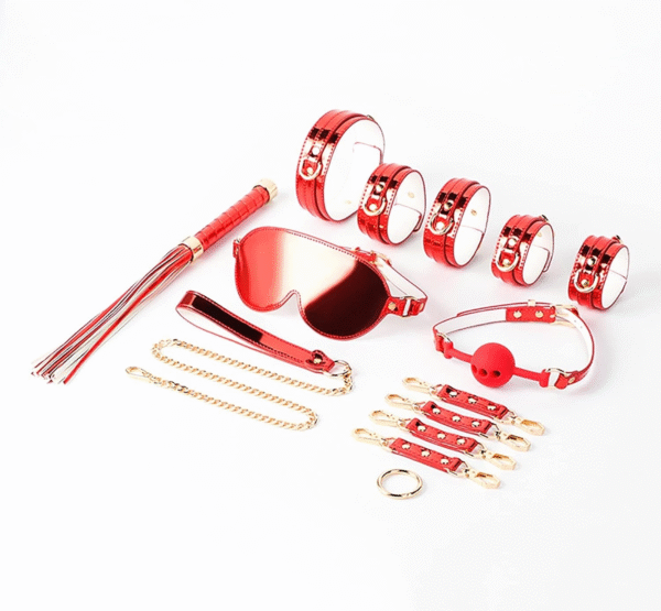 Adult sex toys 8-piece set, couple sex selection bondage set, bed flirting supplies, female slave bondage, handcuffs and footcuffs, collar - 图片 5