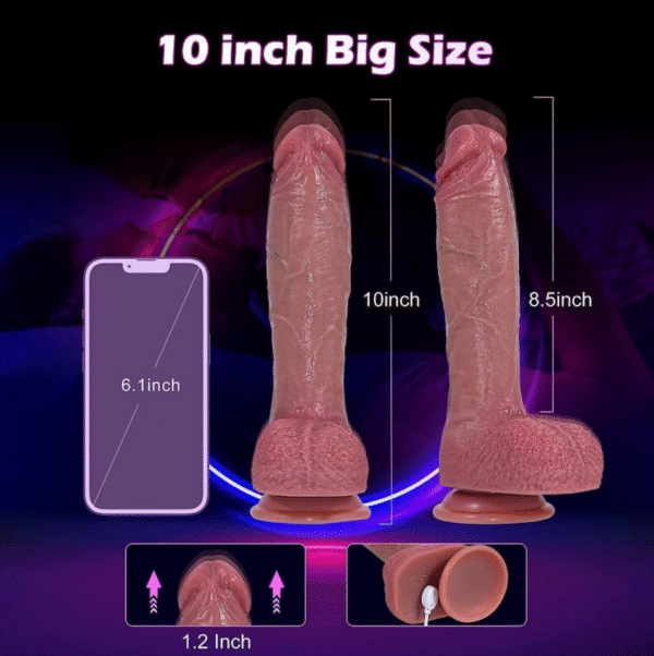 Extra long 10in electric multi-mode dildo Insertable length 8.5in big size dildo - 图片 2
