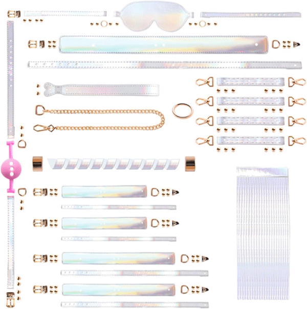 Adult sex toys 8-piece set, couple sex selection bondage set, bed flirting supplies, female slave bondage, handcuffs and footcuffs, collar - 图片 2