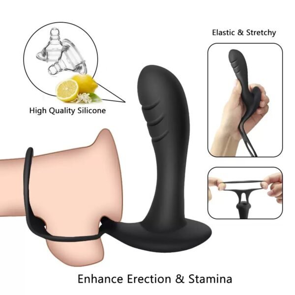 Prostate Massager for Men - Remote Control Anal Vibrator with Penis Ring, Delayed Ejaculation & Powerful Vibration - 图片 6
