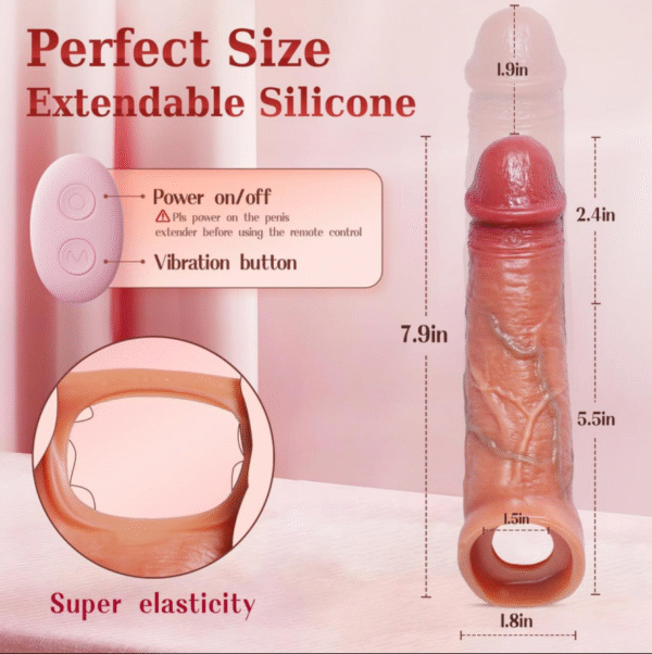 Wearable dildo with remote control / insertable dildo realistic penis condom enlargement dildo - 图片 3