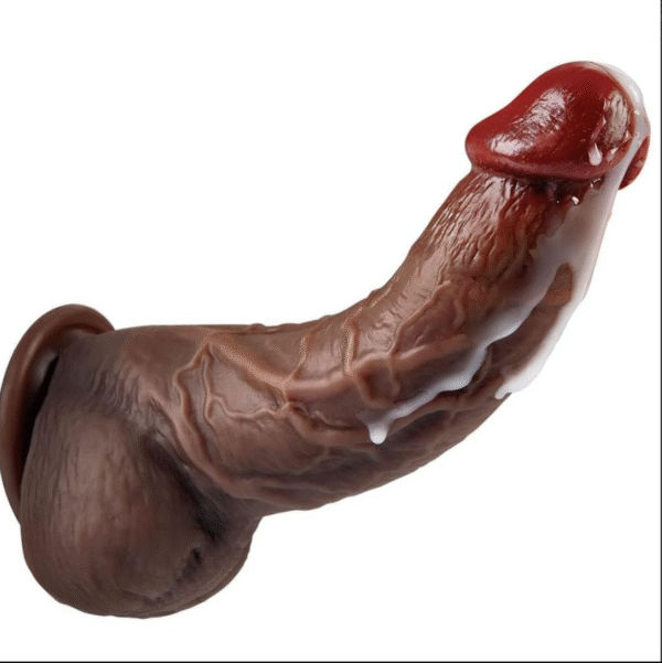 Double-sided silicone dildo with APP control and electric remote control Dark color dildo