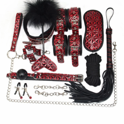 BDSM set, Bondage set (10 pcs.) Sexual bondage set Couples sex toys