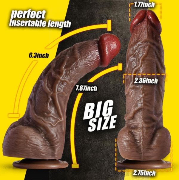 Double-sided silicone dildo with APP control and electric remote control Dark color dildo - 图片 3