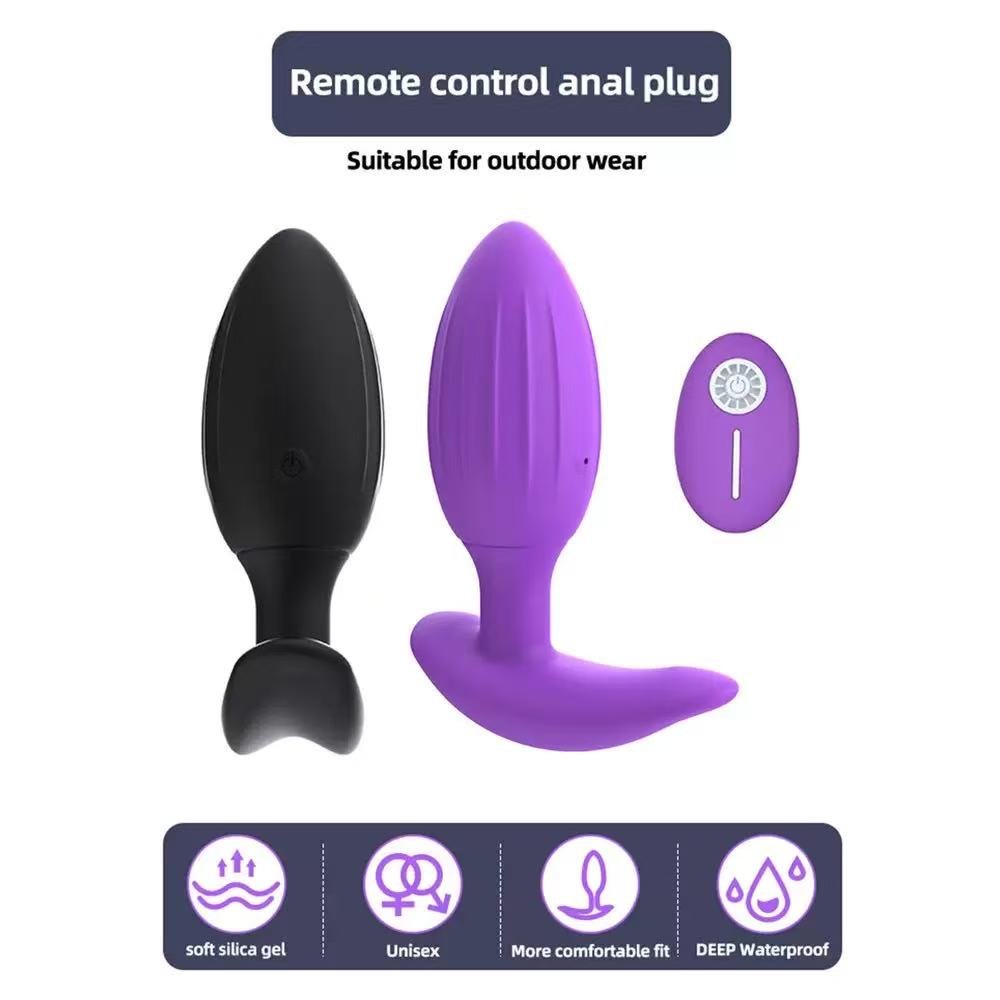Remote Control Vibrating Anal Plug for Men – Multi-Frequency Silicone Butt Plug