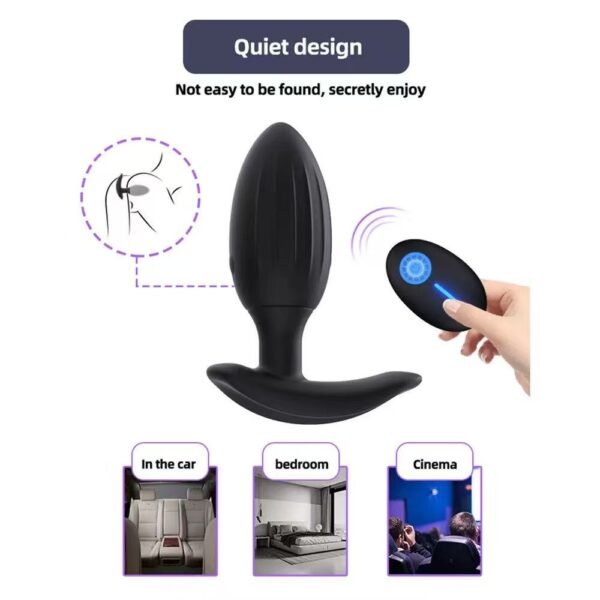 Remote Control Vibrating Anal Plug for Men – Multi-Frequency Silicone Butt Plug - 图片 6