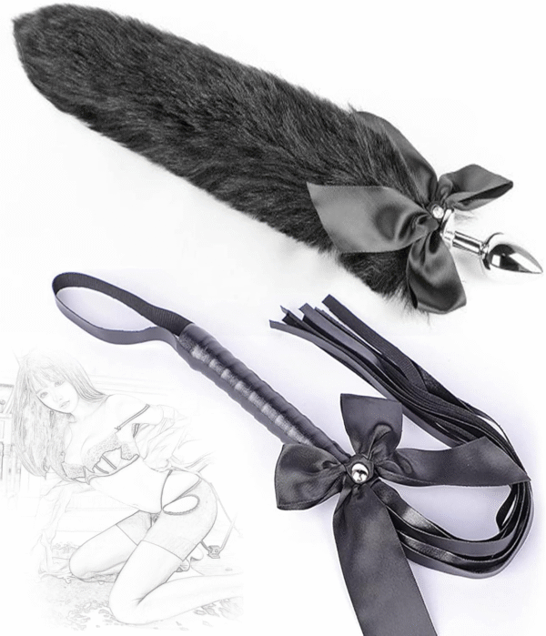 Anal plug couple role play with fox tail bondage anal plug anal plug anal dildo 8-piece set cat ear handcuffs SM role play anal toy sex toy suitable for male and female couples - 图片 6