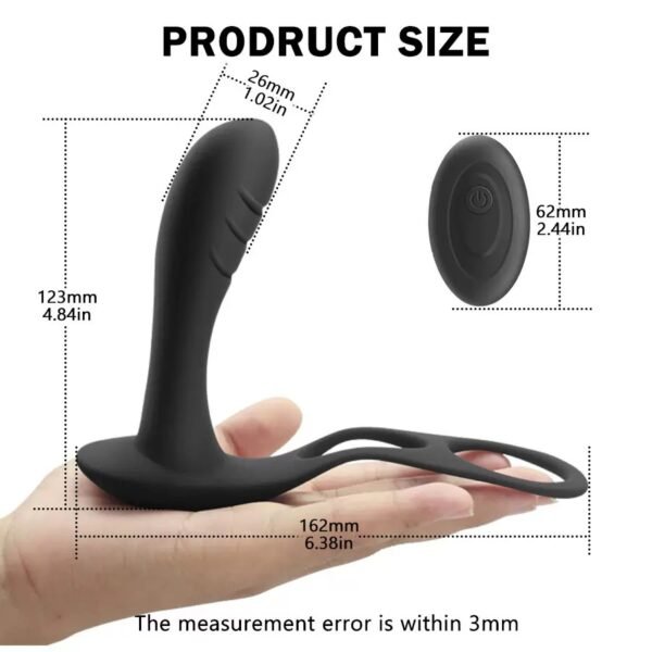 Prostate Massager for Men - Remote Control Anal Vibrator with Penis Ring, Delayed Ejaculation & Powerful Vibration - 图片 7