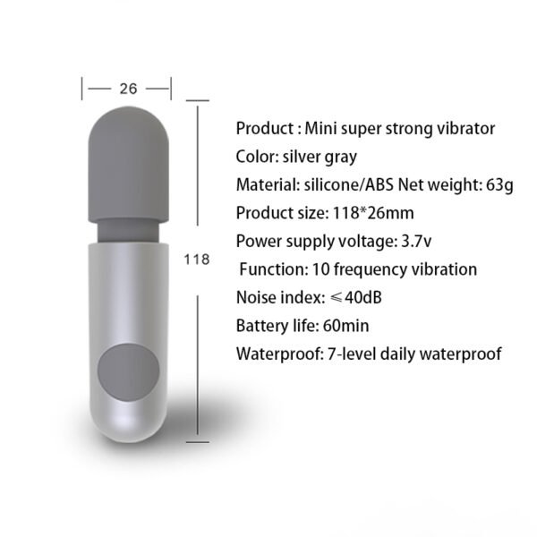 Massage stick Wireless massage stick Handheld silicone massager Small massage stick With 10 vibration frequencies - 图片 6