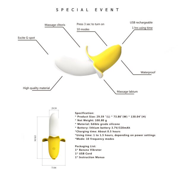 Satisfying female clitoral stimulation soft silicone fruit sex toy dildo g-spot banana vibrator - 图片 4