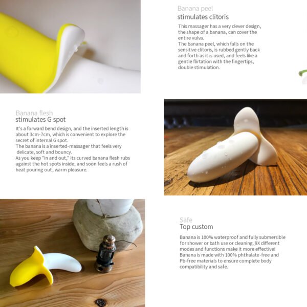 Satisfying female clitoral stimulation soft silicone fruit sex toy dildo g-spot banana vibrator - 图片 3