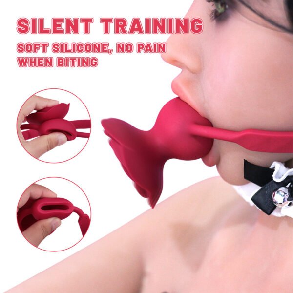Rose vibrating mouth ball BDSM props couple flirting on the bed adult sex toys vibrating egg mouth ball