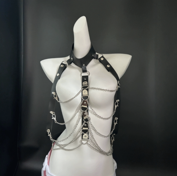 Adult mens sexy leather BDSM chain making bondage - 图片 4