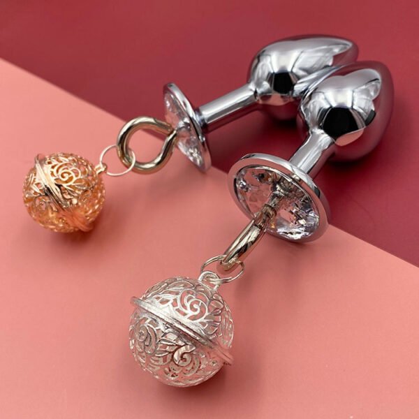 Adult BDSM butt plug metal anal plug bell training masturbator butt plug pull tail sex toys - 图片 4