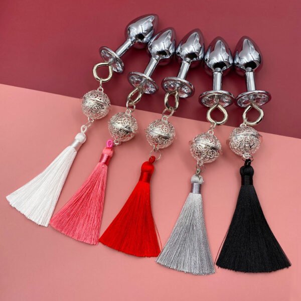 Adult BDSM butt plug metal anal plug bell training masturbator butt plug pull tail sex toys - 图片 5
